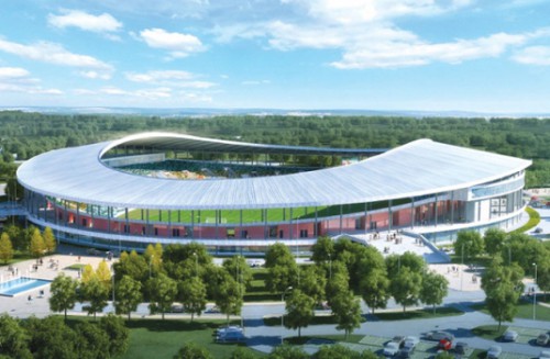 Le futur stade d&#039;Oyem réalisé à 60%