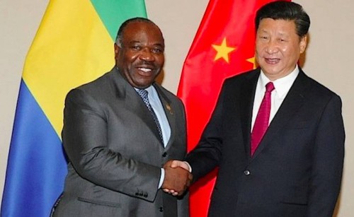 Ali Bongo, président du Gabon et son homologue chinois Xi Jinping