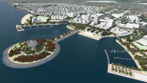 Le Port-Môle dans la phase de réalisation des structures maritimes et terrestres