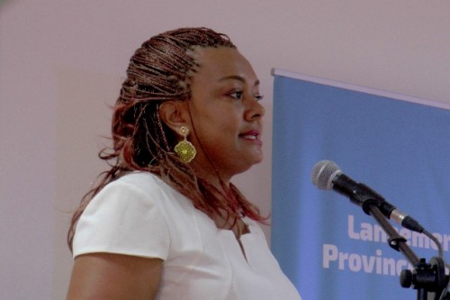 Edith Massounga, lors du lancement officiel de Graine dans la province de la Ngounié