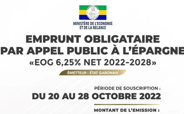 Le Gabon devrait rembourser 10,9 milliards de FCFA, représentant une partie de son emprunt obligataire émis en 2022